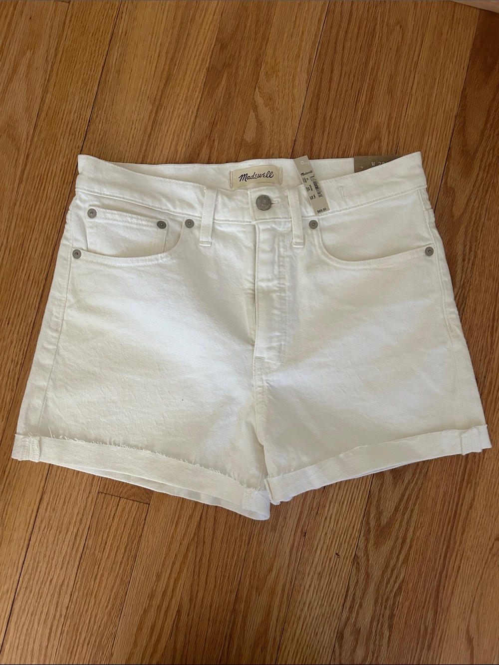 Madewell White Denim High-Rise Jean Shorts